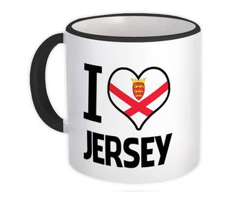 I Love Jersey : Gift Mug Flag Heart Country Crest Expat