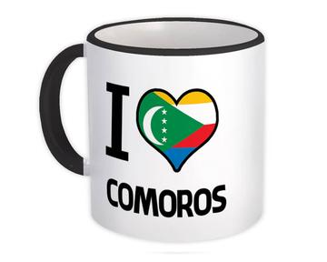 I Love Comoros : Gift Mug Flag Heart Country Crest Comoran Expat