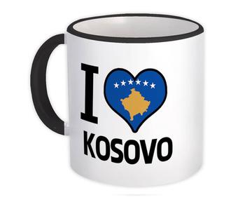 I Love Kosovo : Gift Mug Flag Heart Country Crest Kosovan Expat