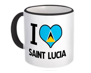 I Love Saint Lucia : Gift Mug Flag Heart Country Crest Expat