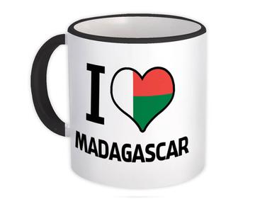 I Love Madagascar : Gift Mug Flag Heart Country Crest Malagasy Expat