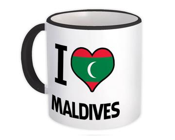 I Love Maldives : Gift Mug Flag Heart Country Crest Maldivian Expat