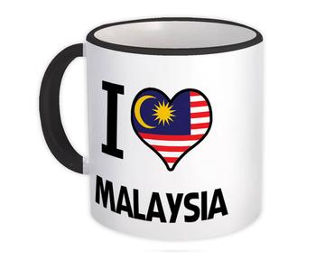 I Love Malaysia : Gift Mug Flag Heart Country Crest Malaysian Expat