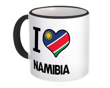 I Love Namibia : Gift Mug Flag Heart Country Crest Namibian Expat