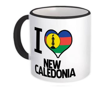 I Love New Caledonia : Gift Mug Flag Heart Country Crest Expat