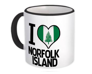 I Love Norfolk Island : Gift Mug Flag Heart Country Crest Expat