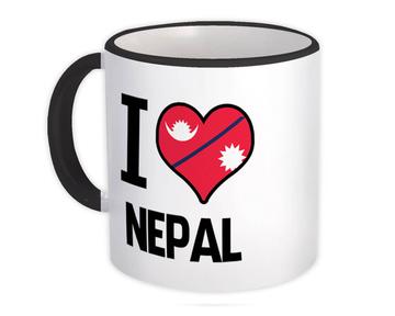 I Love Nepal : Gift Mug Flag Heart Country Crest Nepalese Expat