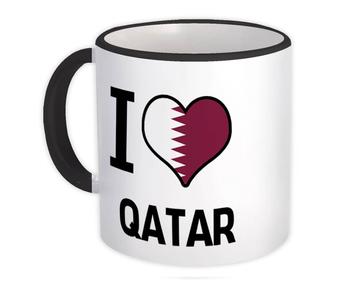 I Love Qatar : Gift Mug Flag Heart Country Crest Qatari Expat