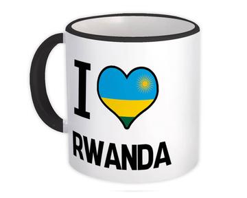 I Love Rwanda : Gift Mug Flag Heart Country Crest Rwandan Expat