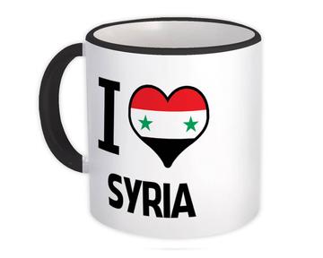 I Love Syria : Gift Mug Flag Heart Country Crest Syrian Expat