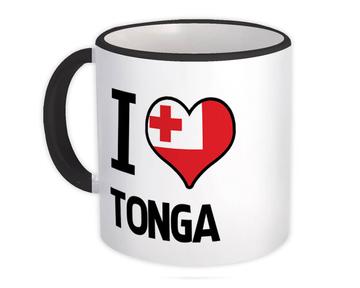 I Love Tonga : Gift Mug Flag Heart Country Crest Tongan Expat
