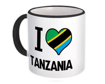 I Love Tanzania : Gift Mug Flag Heart Country Crest Tanzanian Expat