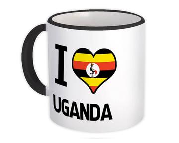 I Love Uganda : Gift Mug Flag Heart Country Crest Ugandan Expat