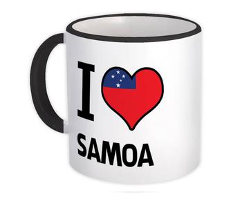 I Love Samoa : Gift Mug Flag Heart Country Crest Expat