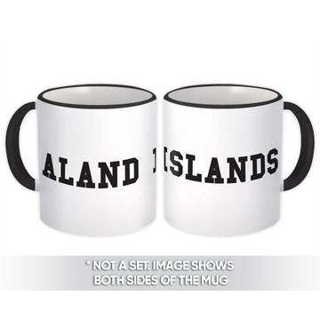 Aland Islands : Gift Mug Flag College Script Calligraphy Country Expat