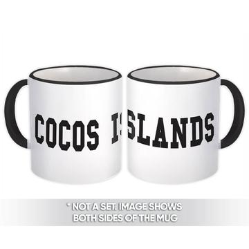 Cocos Islands : Gift Mug Flag College Script Calligraphy Country Expat