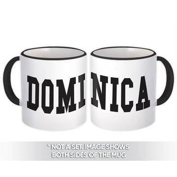 Dominica : Gift Mug Flag College Script Calligraphy Country Expat