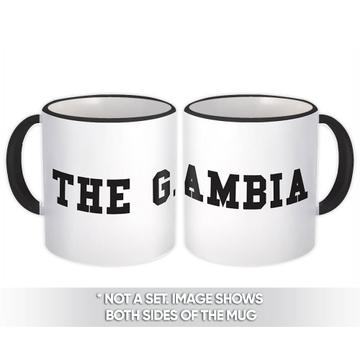 The Gambia : Gift Mug Flag College Script Calligraphy Country Expat