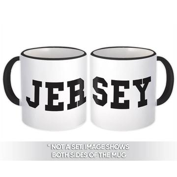 Jersey : Gift Mug Flag College Script Calligraphy Country Expat