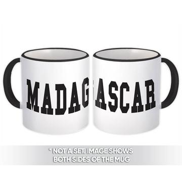 Madagascar : Gift Mug Flag College Script Calligraphy Country Malagasy Expat