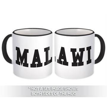 Malawi : Gift Mug Flag College Script Calligraphy Country Malawian Expat