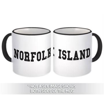 Norfolk Island : Gift Mug Flag College Script Calligraphy Country Expat