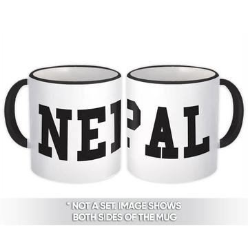 Nepal : Gift Mug Flag College Script Calligraphy Country Nepalese Expat
