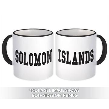 Solomon Islands : Gift Mug Flag College Script Country Solomon Islander Expat