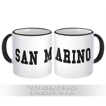 San Marino : Gift Mug Flag College Script Calligraphy Country Expat