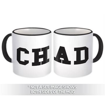 Chad : Gift Mug Flag College Script Calligraphy Country Chadian Expat