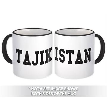 Tajikistan : Gift Mug Flag College Script Calligraphy Country Tajik Expat