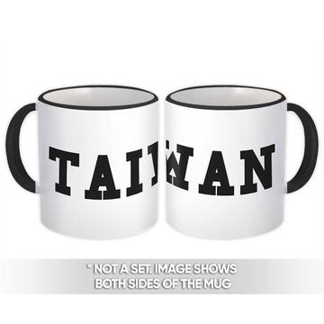 Taiwan : Gift Mug Flag College Script Calligraphy Country Taiwanese Expat