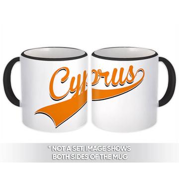 Northern Cyprus : Gift Mug Flag Varsity Script Baseball Beisbol Country Pride