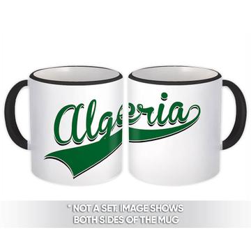 Algeria : Gift Mug Flag Varsity Script Baseball Beisbol Country Pride Algerian