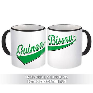 Guinea-Bissau : Gift Mug Flag Varsity Script Baseball Beisbol Country Pride
