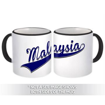 Malaysia : Gift Mug Flag College Script Calligraphy Country Malaysian Expat