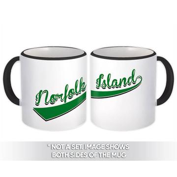 Norfolk Island : Gift Mug Flag Varsity Script Baseball Beisbol Country Pride