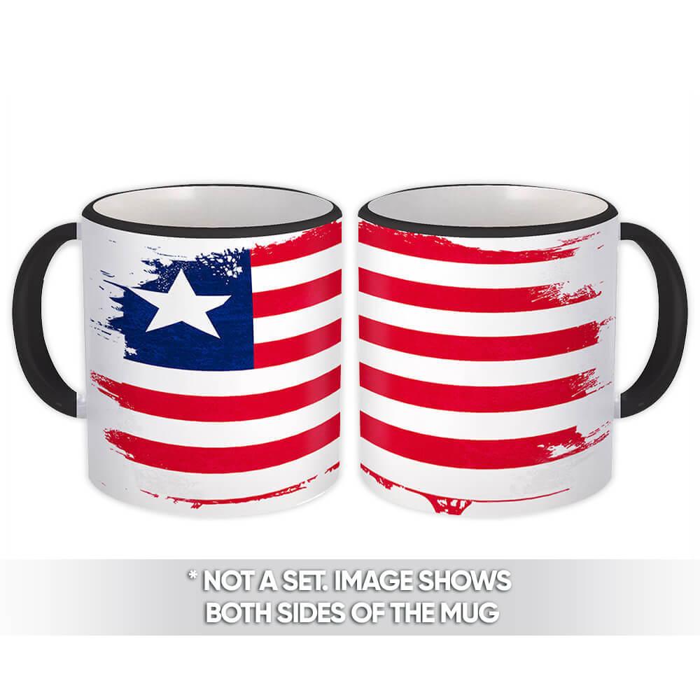 Gift Mug : Liberia Distressed Flag Vintage Liberian Expat Country