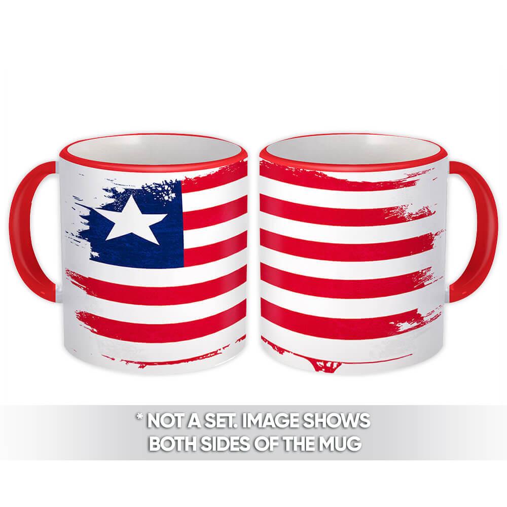 Gift Mug : Liberia Distressed Flag Vintage Liberian Expat Country