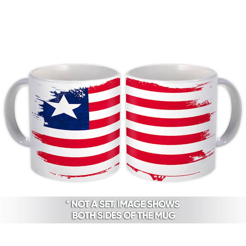 Gift Mug : Liberia Distressed Flag Vintage Liberian Expat Country