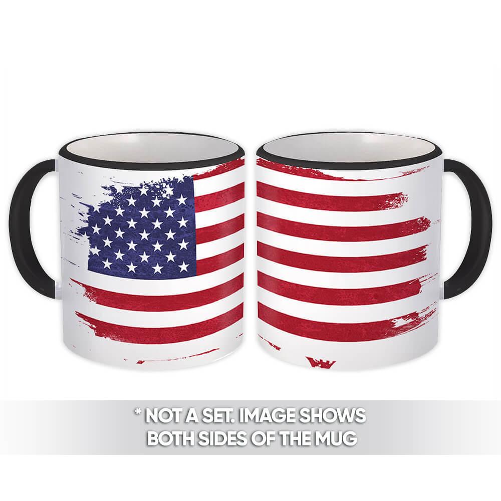 Gift Mug : United States Distressed Flag Vintage Expat Country