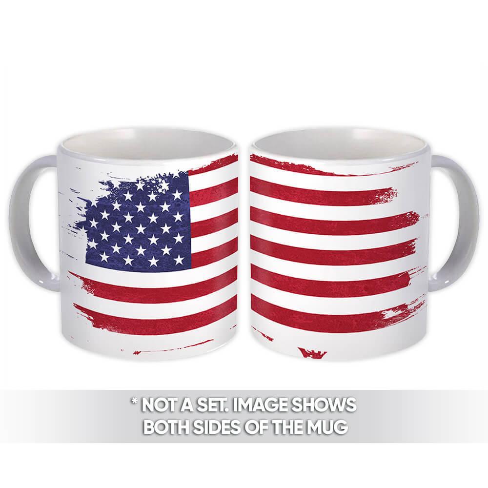 Gift Mug : United States Distressed Flag Vintage Expat Country