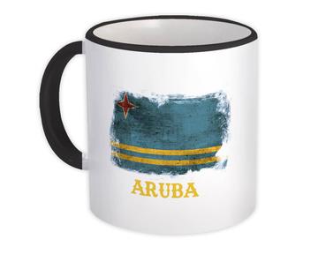 Aruba Flag Distressed : Gift Mug Aruban Pride North America Country Souvenir Vintage Print