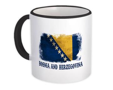 Bosnia And Herzegovina Flag : Gift Mug Distressed Europe European Country Souvenir Balkan