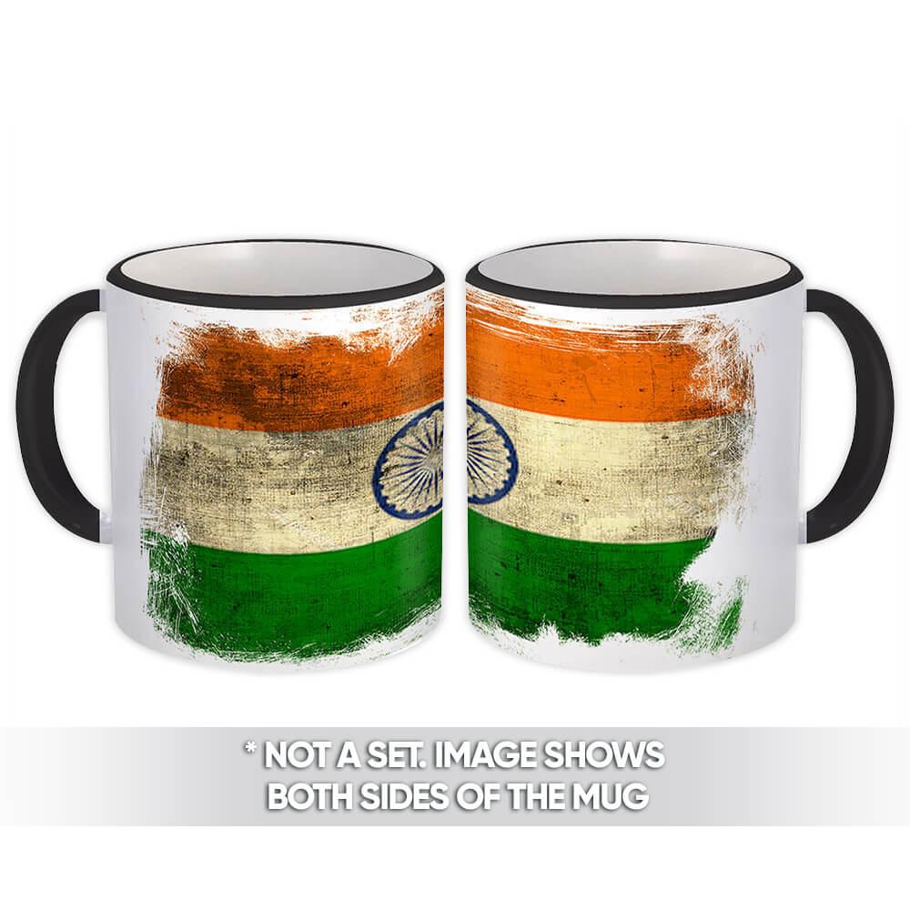 Gift Mug : India Distressed Flag Vintage Indian Expat Country