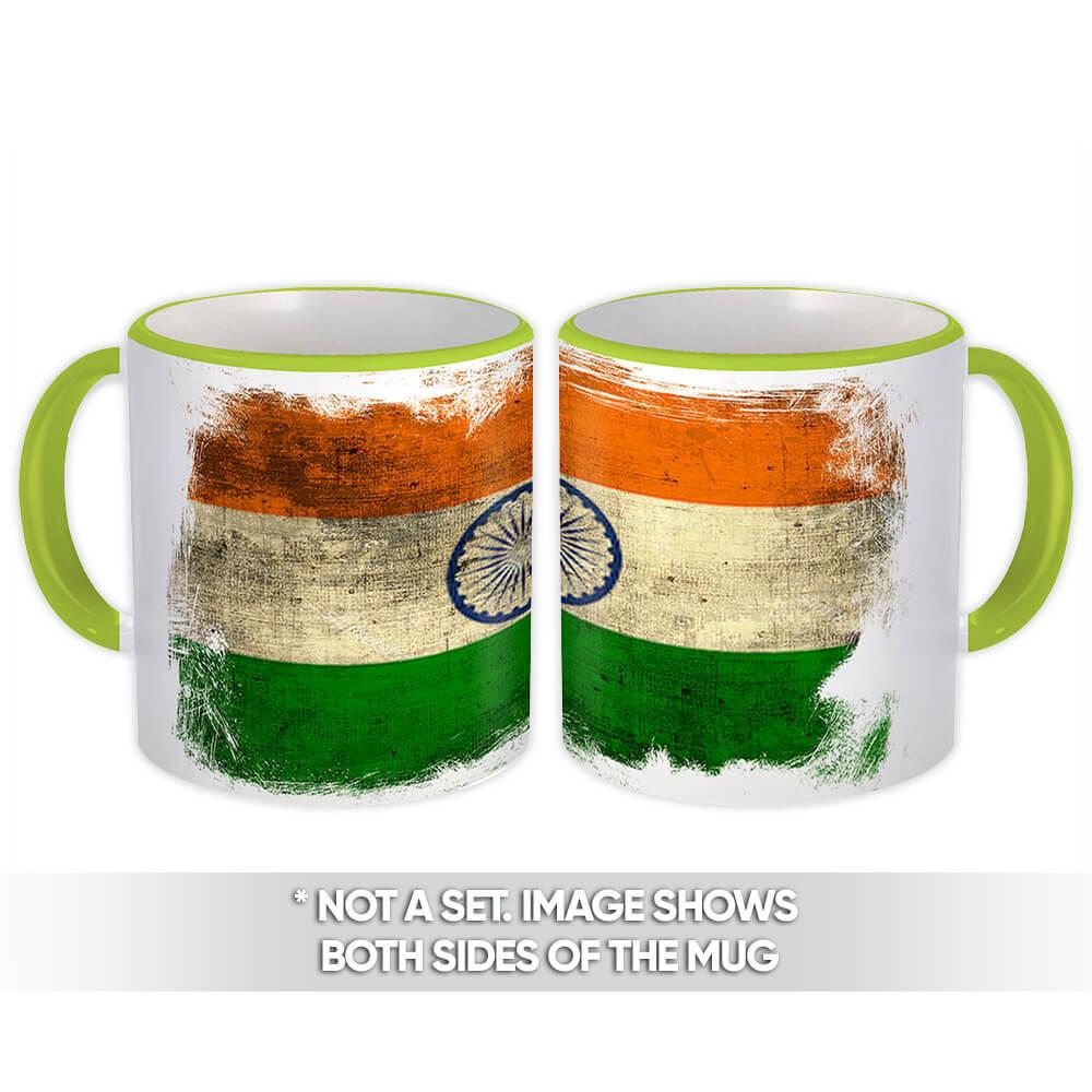 Gift Mug : India Distressed Flag Vintage Indian Expat Country