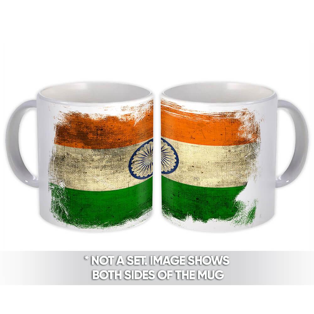 Gift Mug : India Distressed Flag Vintage Indian Expat Country