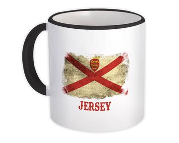 Jersey Flag Distressed : Gift Mug For European Country Pride Souvenir National Europe Art