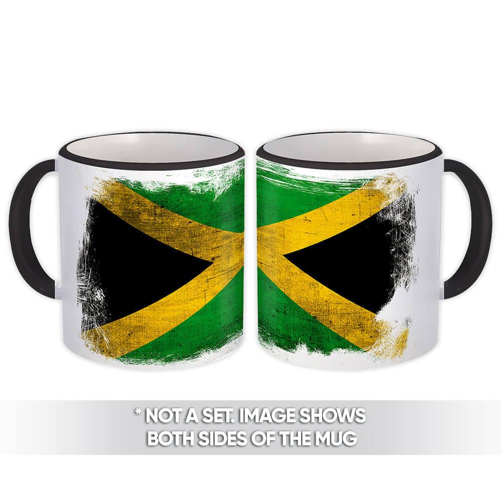 Gift Mug : Jamaica Distressed Flag Vintage Jamaican Expat Country