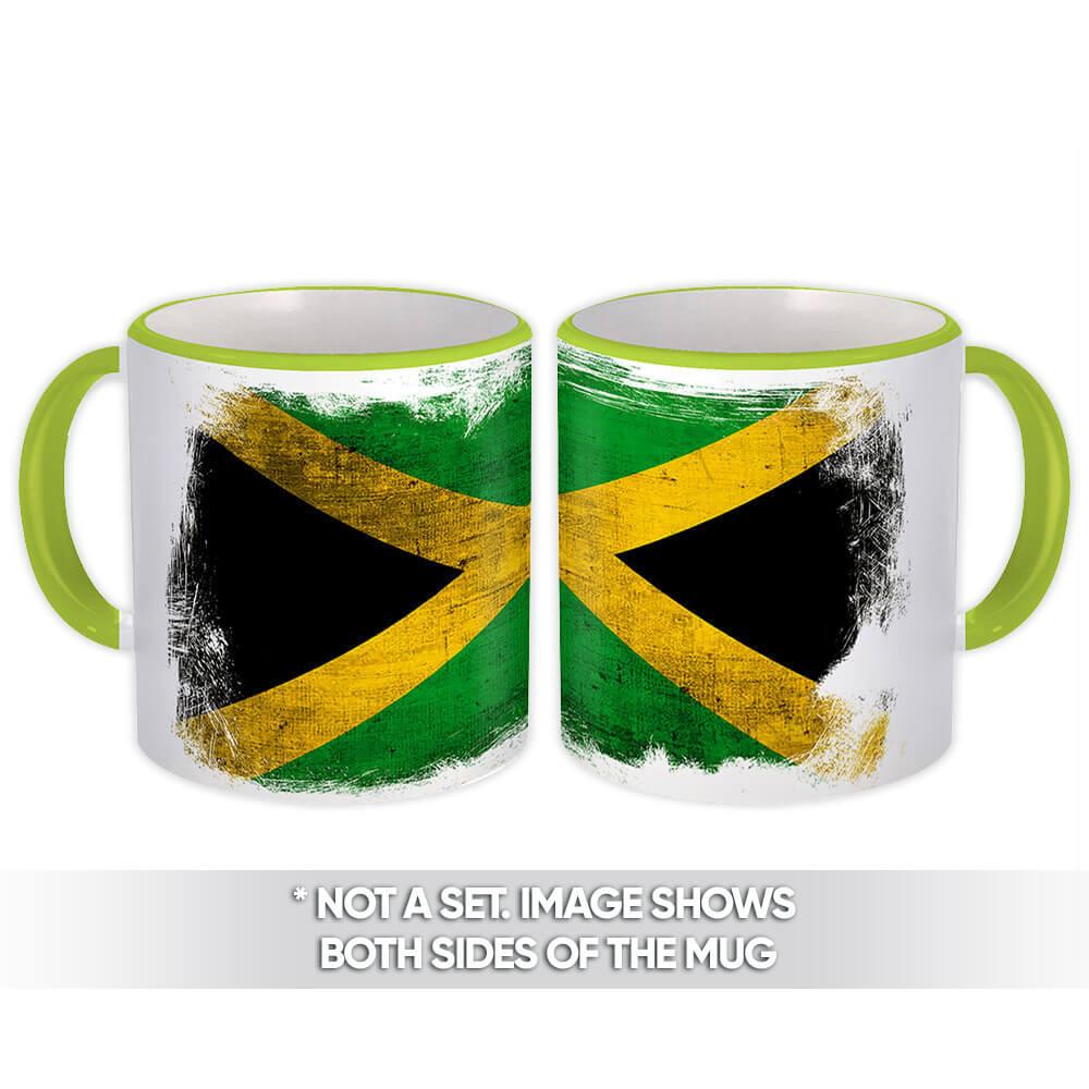 Gift Mug : Jamaica Distressed Flag Vintage Jamaican Expat Country